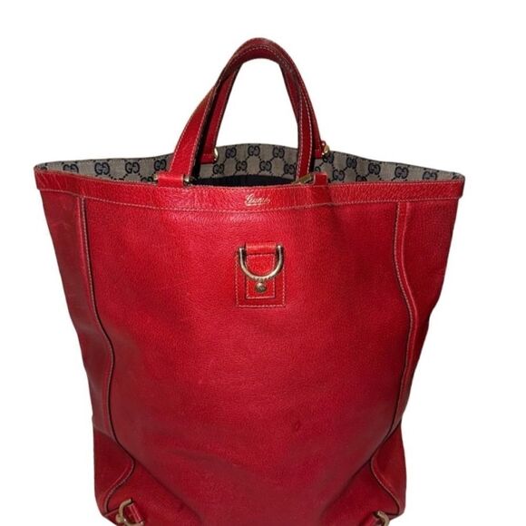 Gucci dark red d-ring large Abbey tote bag - Picture 4 of 16